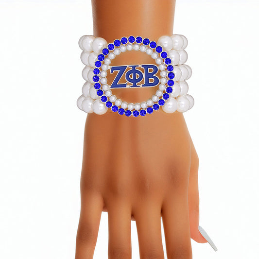 Pearl Bracelet Zeta Phi Blue White for Women - Premium Wholesale Jewelry from Pinktown - Just $17! Shop now at chiquestyles