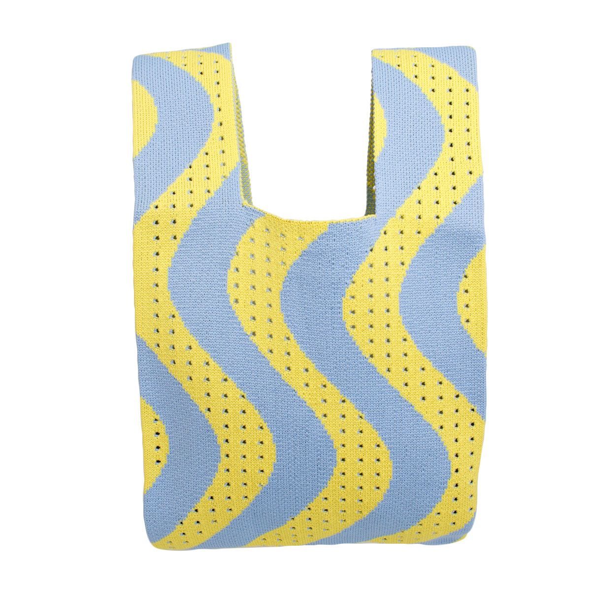 Purse Yellow Blue Wavy Handbag for Women - Premium Wholesale Fashion Accessories from Pinktown - Just $17! Shop now at chiquestyles