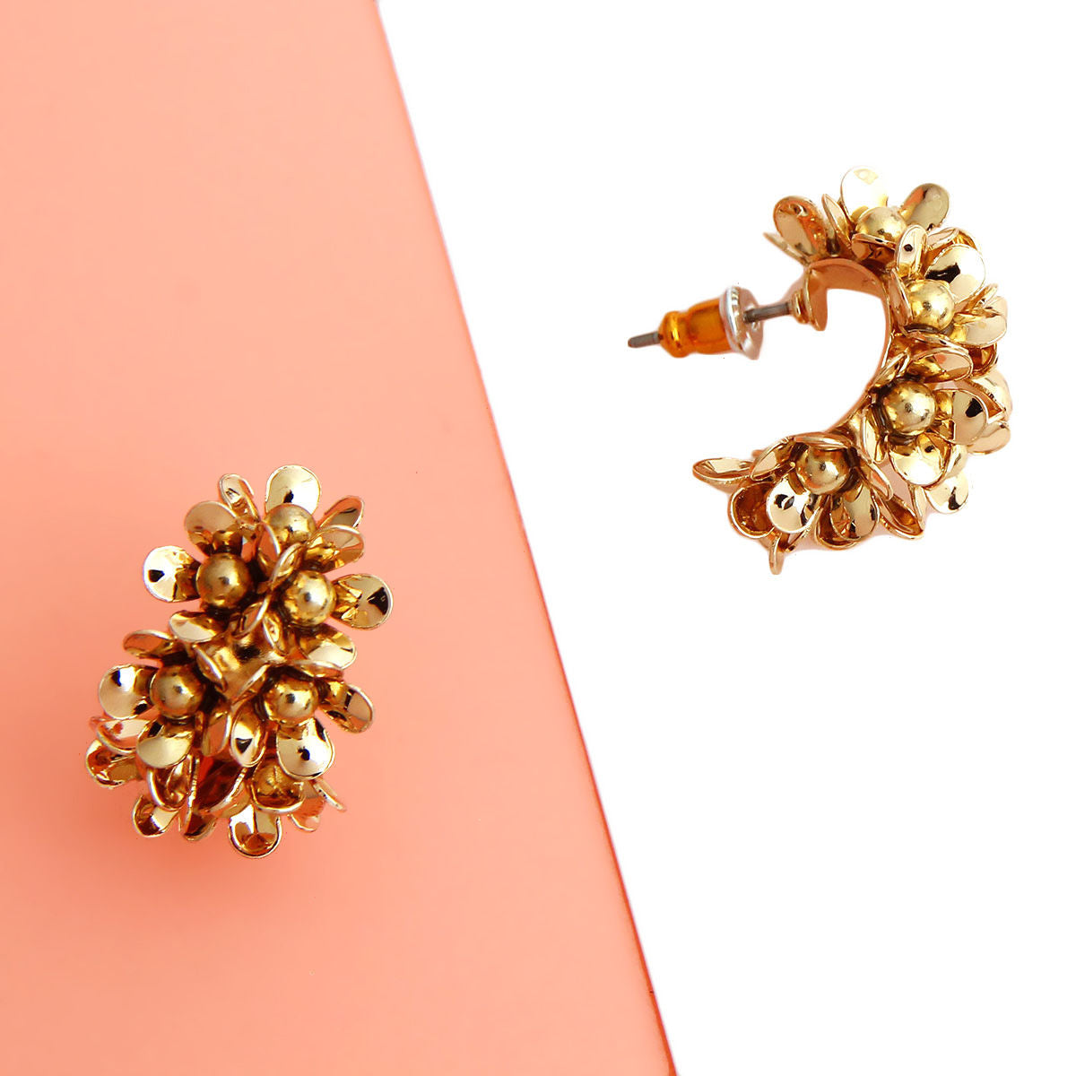 Gold Flower Hoop Earrings|.75 inches - Premium Wholesale Jewelry from Pinktown - Just $9! Shop now at chiquestyles