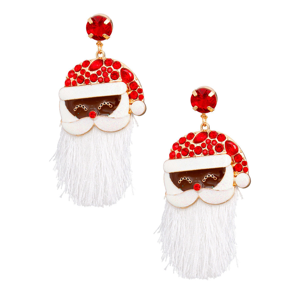 Dangle Red Large Black Santa Earrings for Women|3 x 1.45 inches - Premium Wholesale Jewelry from Pinktown - Just $16! Shop now at chiquestyles