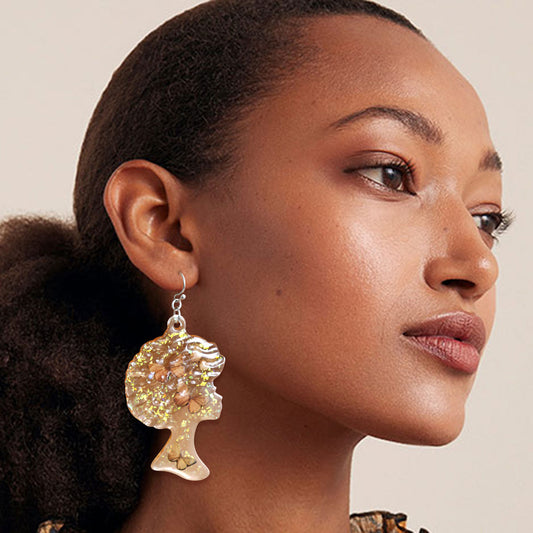 Orange Afro Butterfly Earrings|3 inches - Premium Wholesale Jewelry from Pinktown - Just $14! Shop now at chiquestyles