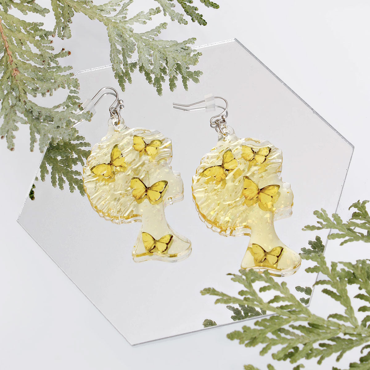 Dangle Yellow Med Afro Butterfly Earrings Women - Premium Wholesale Jewelry from Pinktown - Just $12! Shop now at chiquestyles