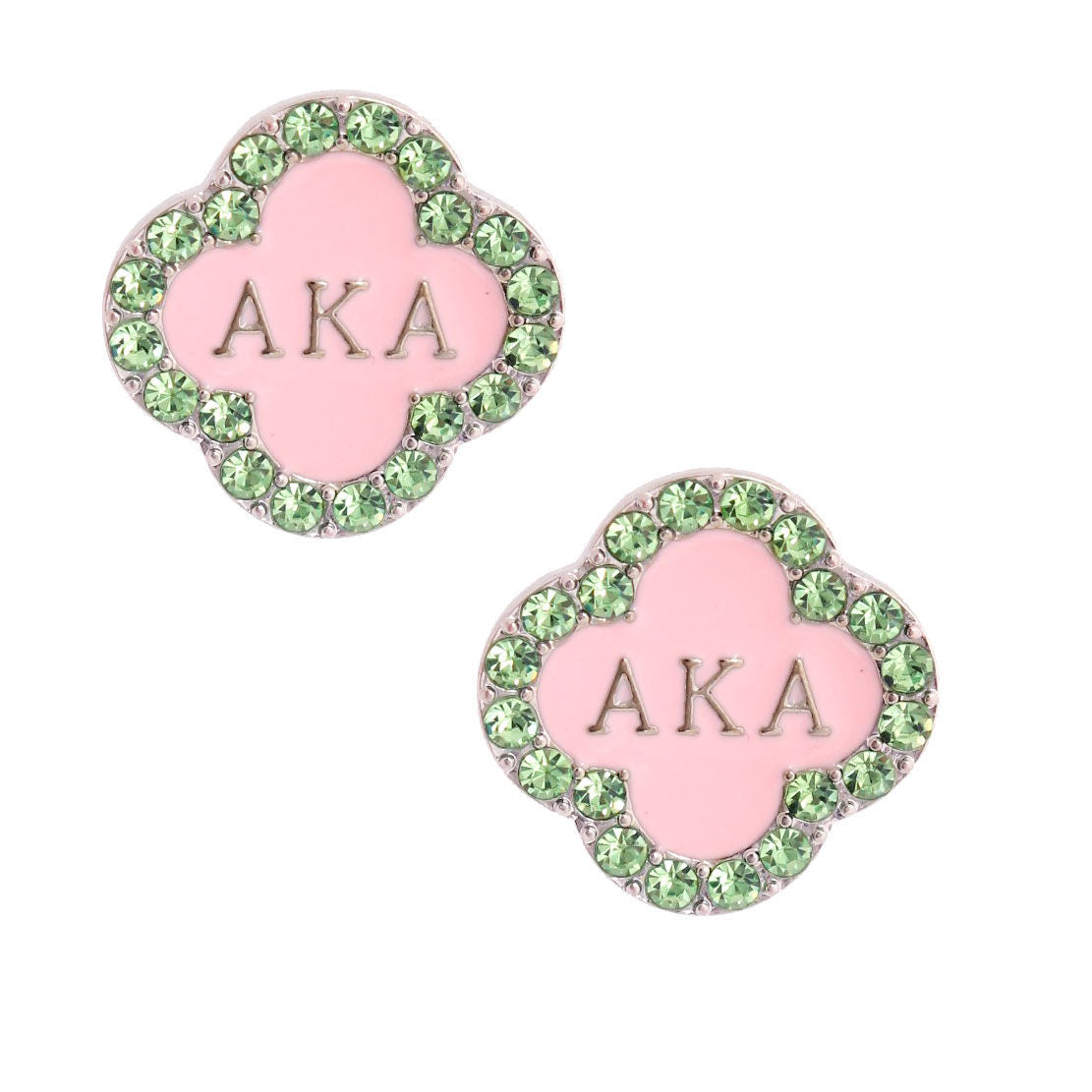Pink Green Sorority Studs|1 x 1 inches - Premium Wholesale Jewelry from Pinktown - Just $6! Shop now at chiquestyles