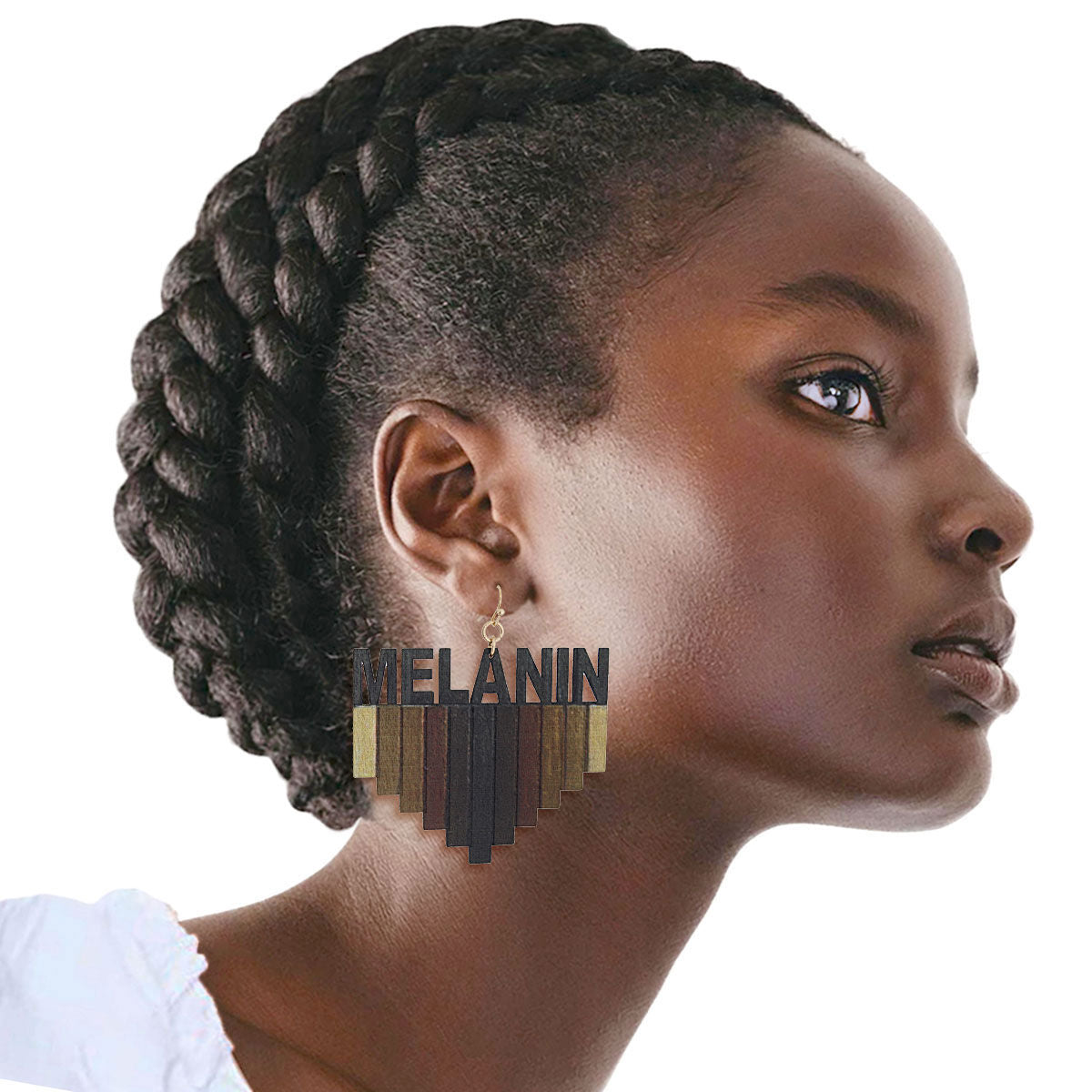 Wood Melanin Earrings|2.5 inches - Premium Wholesale Jewelry from Pinktown - Just $13! Shop now at chiquestyles