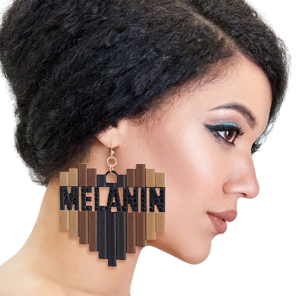 Metal Melanin Earrings|2.5 inches - Premium Wholesale Jewelry from Pinktown - Just $16! Shop now at chiquestyles