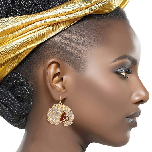 Gold Afro Queen Fishhooks|1.65 inches - Premium Wholesale Jewelry from Pinktown - Just $11! Shop now at chiquestyles