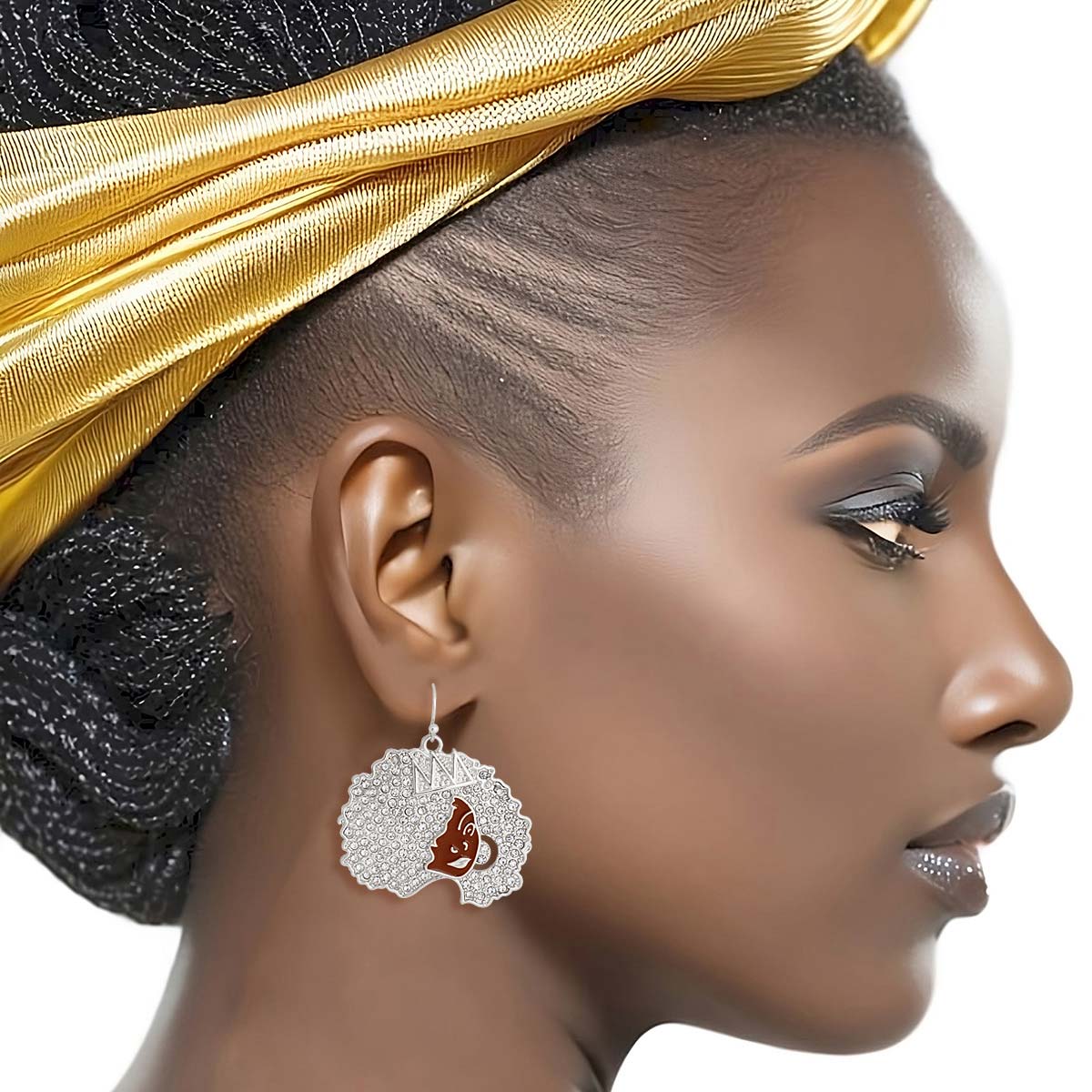 Silver Afro Queen Fishhooks|1.65 inches - Premium Wholesale Jewelry from Pinktown - Just $11! Shop now at chiquestyles