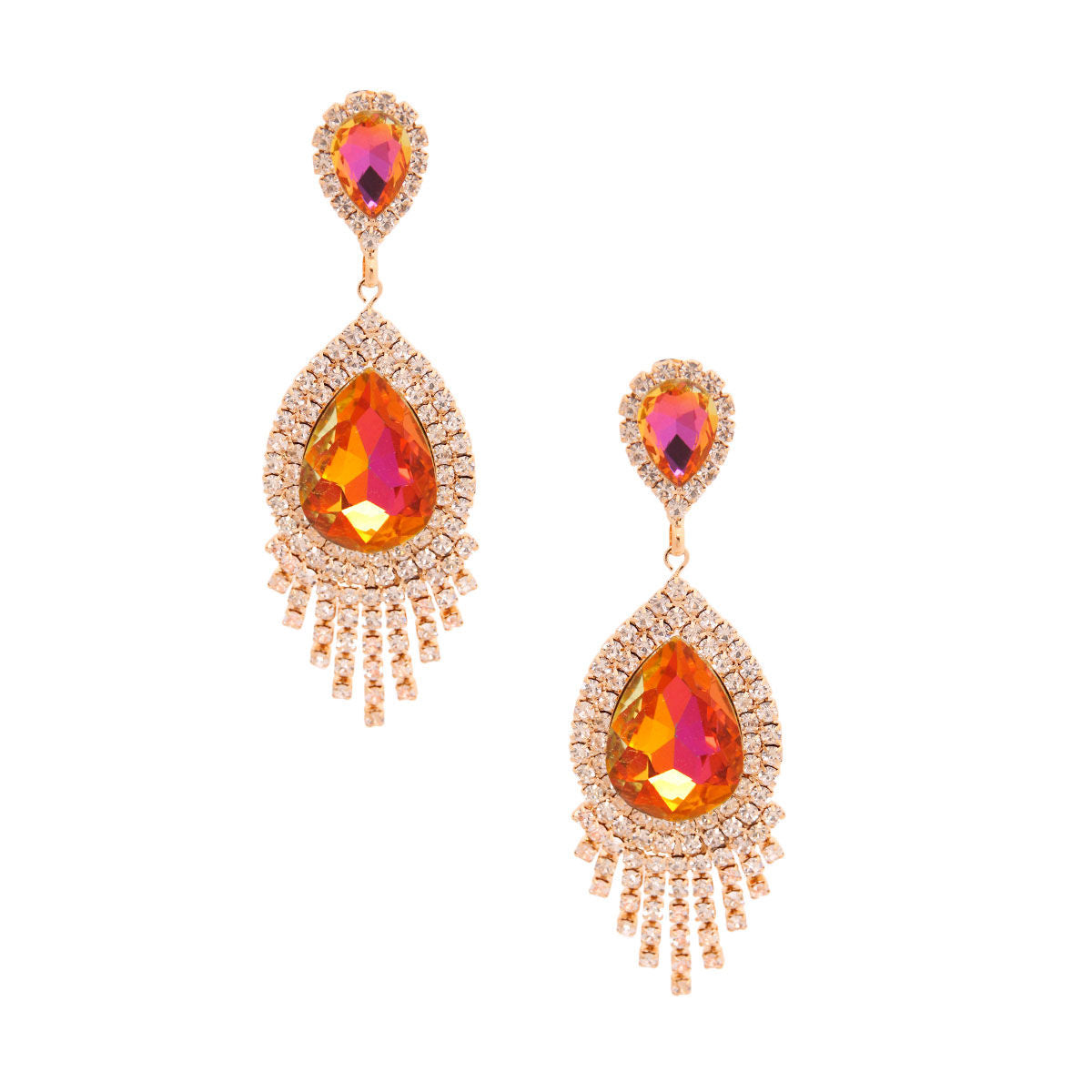 Purple Teardrop Fringe Earrings|3.75 inches - Premium Wholesale Jewelry from Pinktown - Just $10! Shop now at chiquestyles