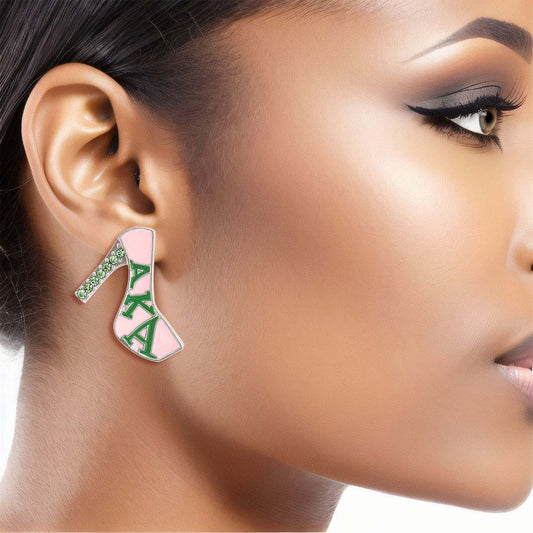 Pink Green Platform Studs|1.2 x 1.25 inches - Premium Wholesale Jewelry from Pinktown - Just $10! Shop now at chiquestyles