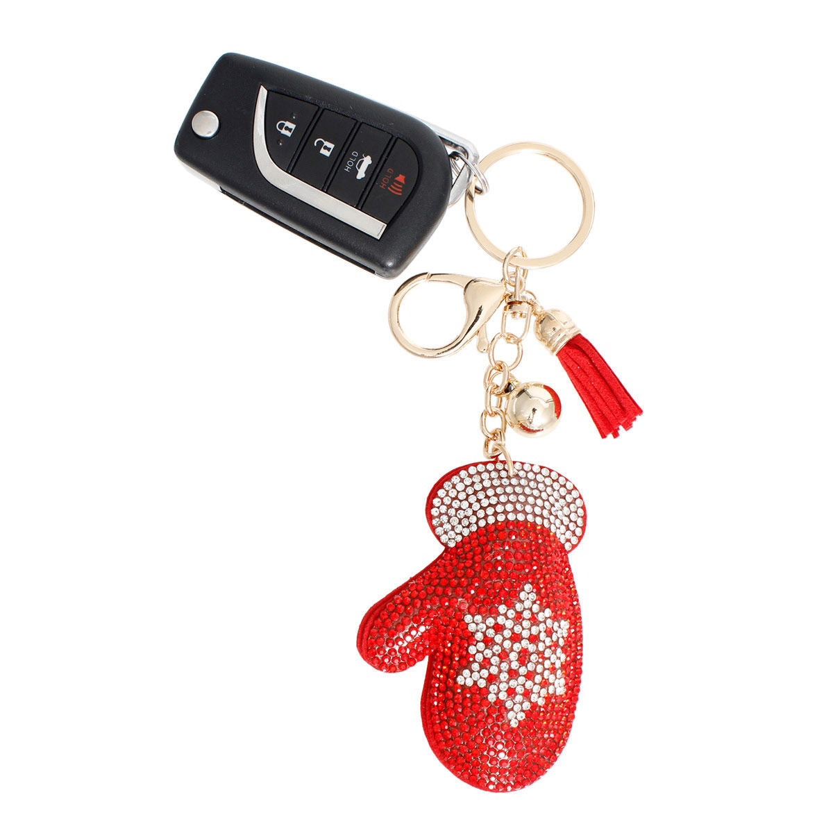 Keychain Red Winter Mitten Bag Clip for Women|6.5 x 2 inches - Premium Wholesale Fashion Accessories from Pinktown - Just $8! Shop now at chiquestyles