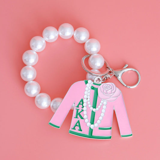 Pink Green Sorority Keychain|4.25 x 3.25 inches - Premium Wholesale Jewelry from Pinktown - Just $17! Shop now at chiquestyles