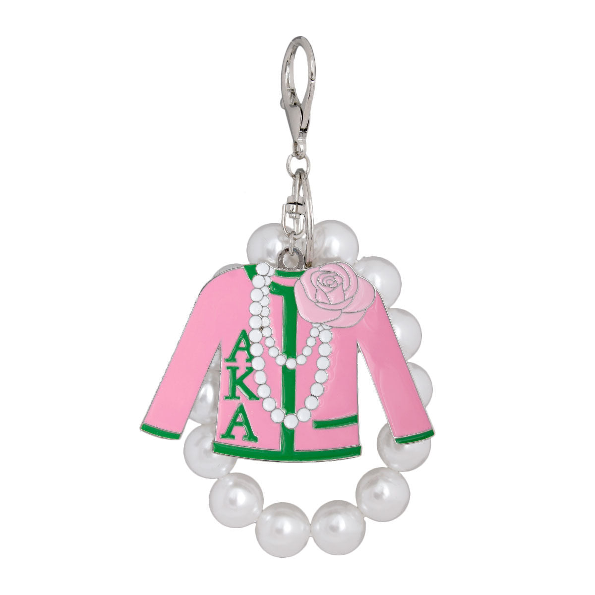 Pink Green Sorority Keychain|4.25 x 3.25 inches - Premium Wholesale Jewelry from Pinktown - Just $17! Shop now at chiquestyles