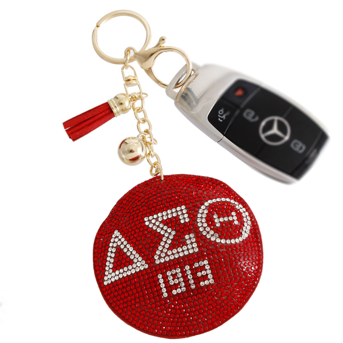 Red Padded DST Keychain|7 x 3.10 inches - Premium Wholesale Fashion Accessories from Pinktown - Just $10! Shop now at chiquestyles