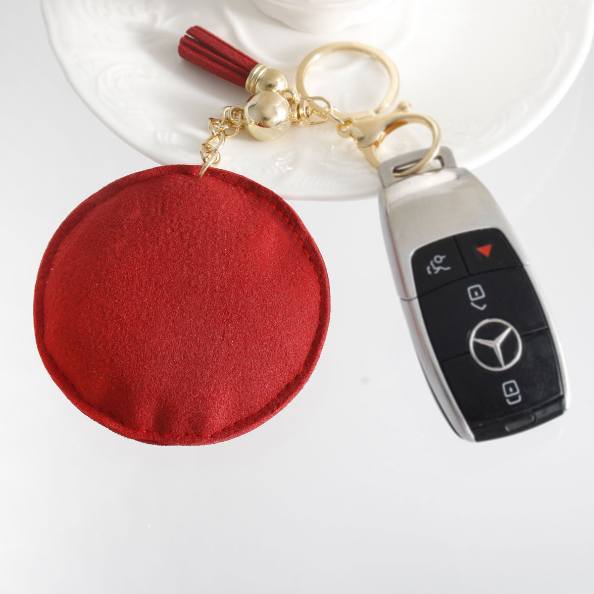 Red Padded DST Keychain|7 x 3.10 inches - Premium Wholesale Fashion Accessories from Pinktown - Just $10! Shop now at chiquestyles