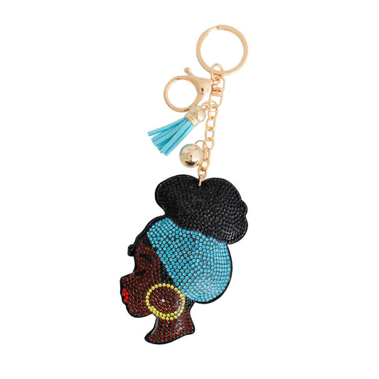 Aqua Turban Woman Keychain|7.5 x 2.25 inches - Premium Wholesale Fashion Accessories from Pinktown - Just $11! Shop now at chiquestyles