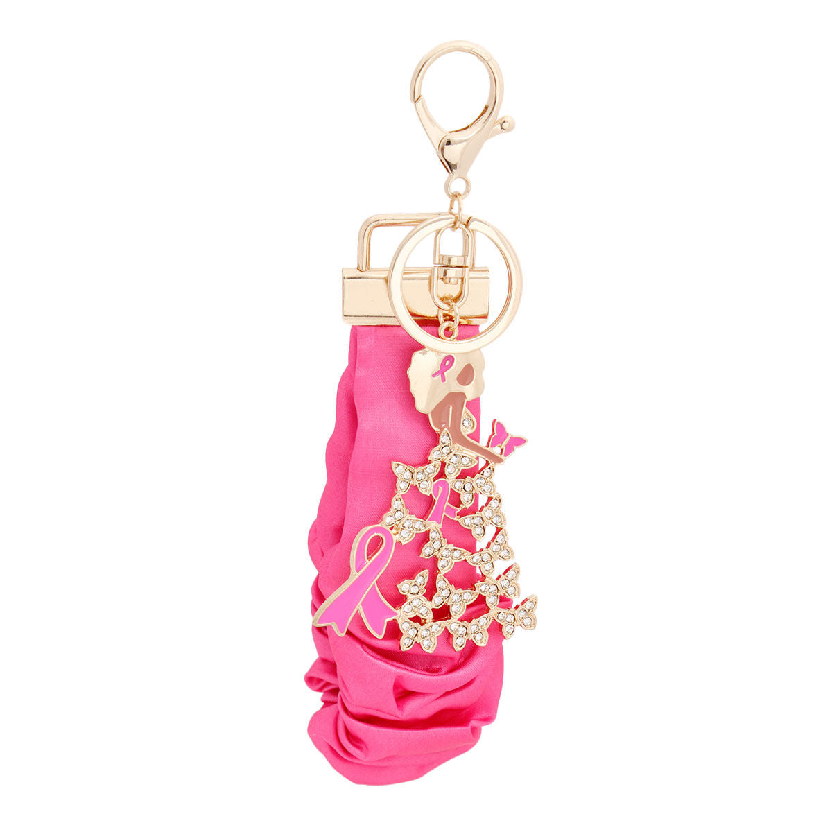 Gold Pink Wristlet Butterfly Keychain|7 x 2.25 inches - Premium Wholesale Fashion Accessories from Pinktown - Just $16! Shop now at chiquestyles