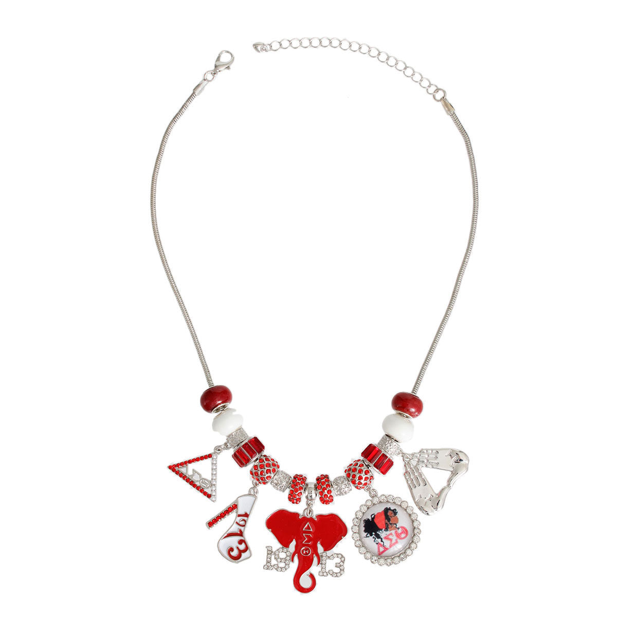 Red White DST Charm Necklace|18 inches - Premium Wholesale Jewelry from Pinktown - Just $29! Shop now at chiquestyles
