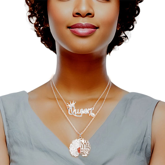 Silver Queen Afro 2 Pcs Chains|16 - 18 inches - Premium Wholesale Jewelry from Pinktown - Just $14! Shop now at chiquestyles