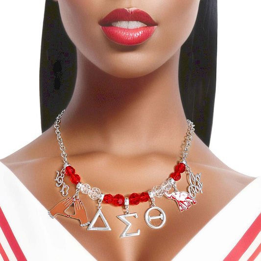Red Clear Bead DST Necklace|17 + 3 inches - Premium Wholesale Jewelry from Pinktown - Just $19! Shop now at chiquestyles