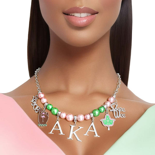 Pink Green Pearl AKA Necklace|17 + 3 inches - Premium Wholesale Jewelry from Pinktown - Just $19! Shop now at chiquestyles
