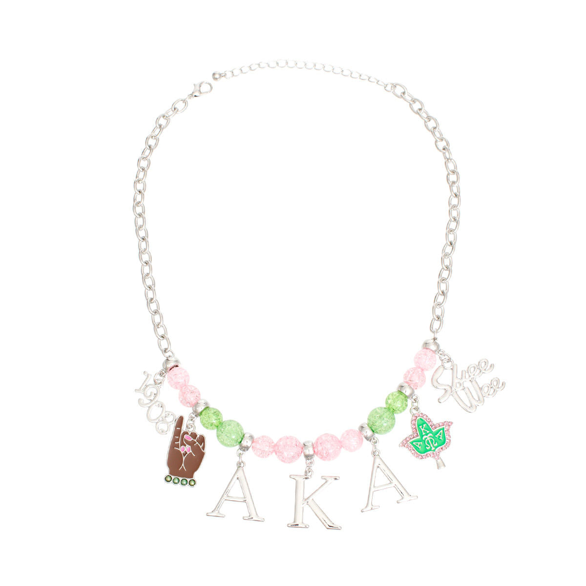 Necklace Pink Green AKA Charm Necklace for Women - Premium Wholesale Jewelry from Pinktown - Just $19! Shop now at chiquestyles