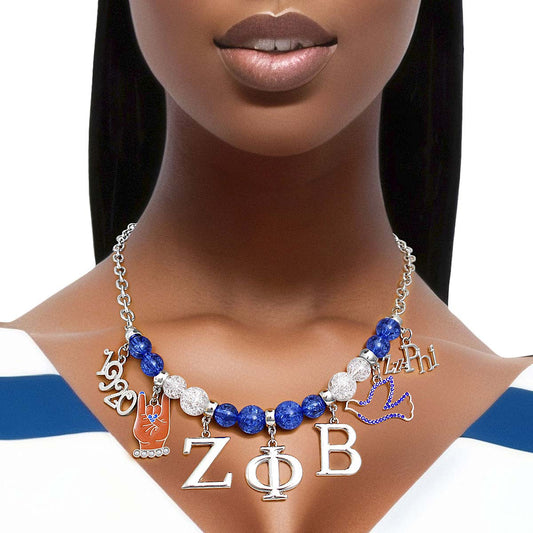 Blue Bead Zeta Necklace|17 + 3 inches - Premium Wholesale Jewelry from Pinktown - Just $19! Shop now at chiquestyles