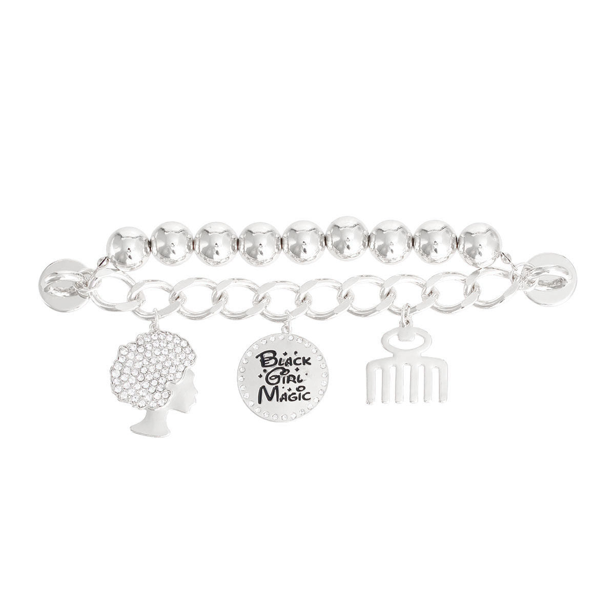 Silver Black Girl Magic Phone Strap|6 inches - Premium Wholesale Fashion Accessories from Pinktown - Just $16! Shop now at chiquestyles