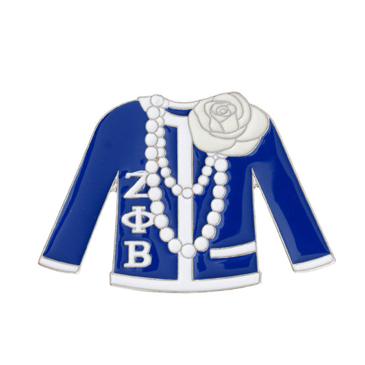 Blue White Sweater Sorority Pin|2.15 x 3.25 inches - Premium Wholesale Jewelry from Pinktown - Just $14! Shop now at chiquestyles