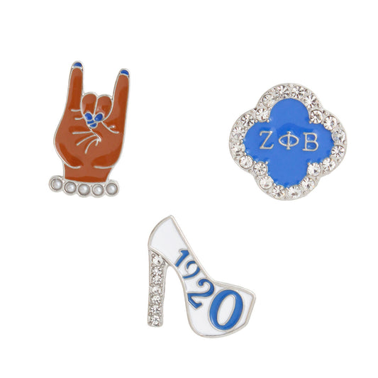 Blue White 3 Pcs Sorority Pins|1 inch - Premium Wholesale Jewelry from Pinktown - Just $15! Shop now at chiquestyles
