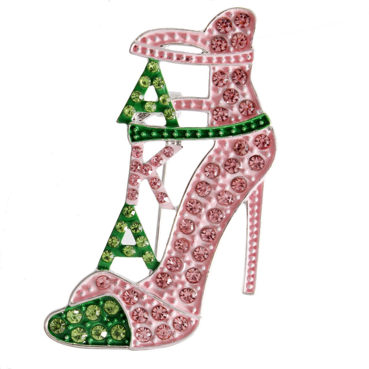 Pink Green Heel Sorority Brooch|2.5 x 1.5 inches - Premium Wholesale Jewelry from Pinktown - Just $13! Shop now at chiquestyles