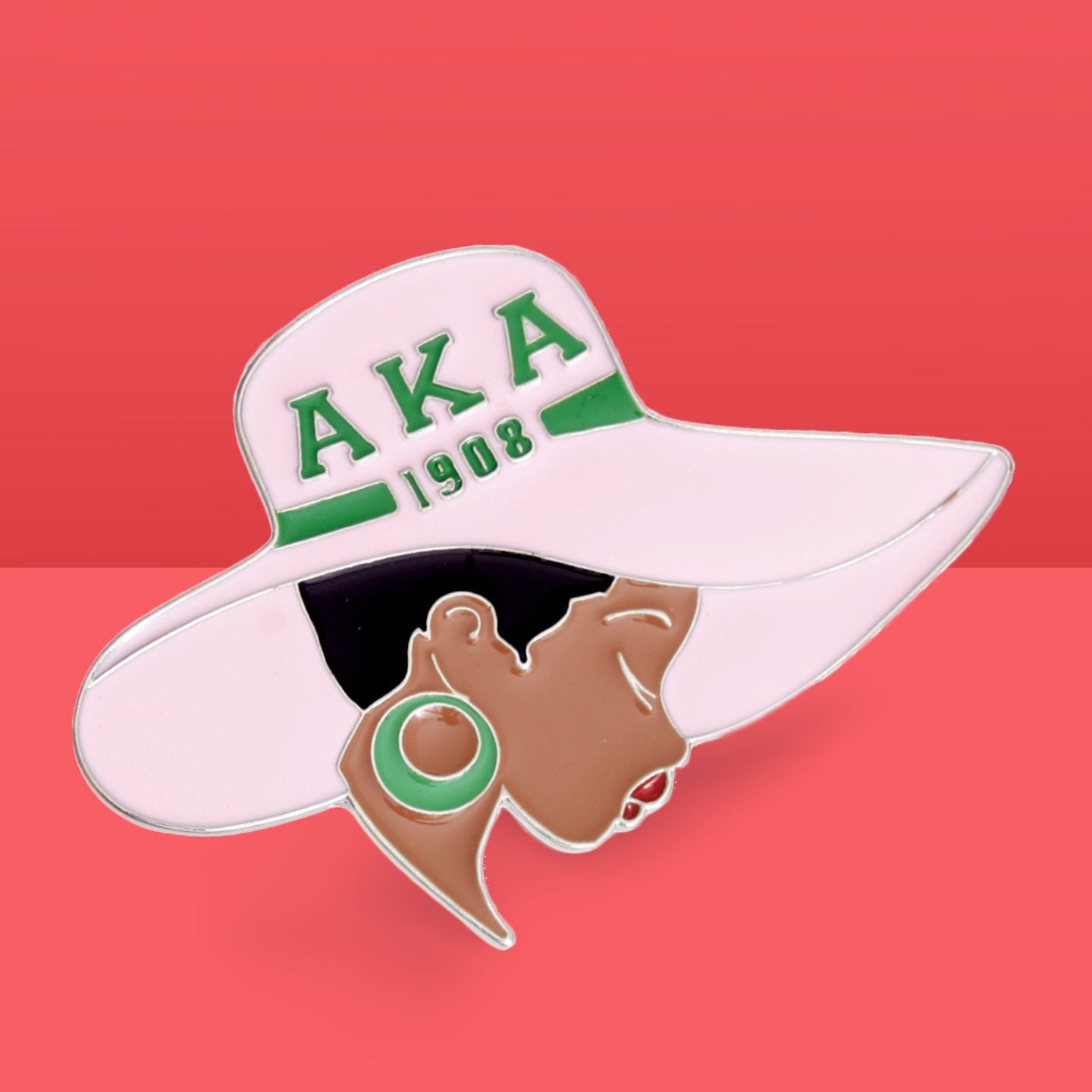 Pink Green Greek Letter Hat Pin|2 x 2.75 inches - Premium Wholesale Jewelry from Pinktown - Just $15! Shop now at chiquestyles