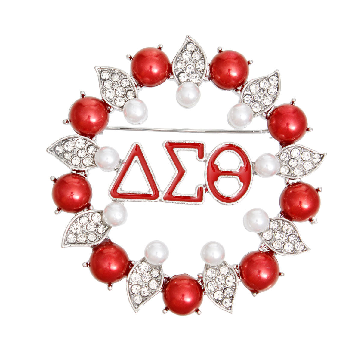 DST Brooch Red White Delta Pearl Pin for Women - Premium Wholesale Jewelry from Pinktown - Just $14! Shop now at chiquestyles