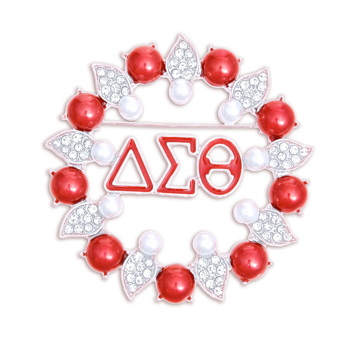 DST Brooch Red White Delta Pearl Pin for Women - Premium Wholesale Jewelry from Pinktown - Just $14! Shop now at chiquestyles