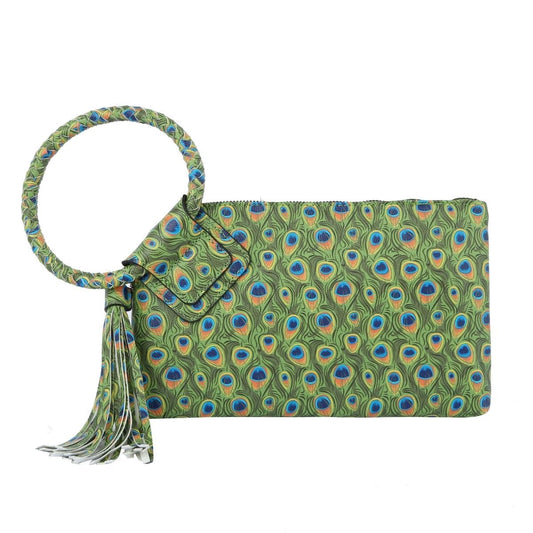 Peacock Green Bangle Clutch|10.5 x 6 x 1 inches - Premium Wholesale Fashion Accessories from Pinktown - Just $30! Shop now at chiquestyles