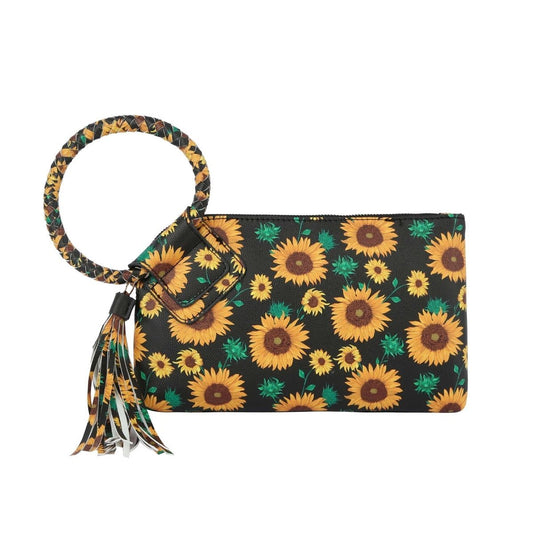 Black Sunflower Bangle Clutch|10.5 x 6 x 1 inches - Premium Wholesale Fashion Accessories from Pinktown - Just $30! Shop now at chiquestyles
