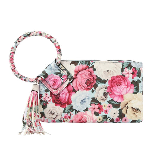Light Blue Floral Bangle Clutch|10.5 x 6 x 1 inches - Premium Wholesale Fashion Accessories from Pinktown - Just $31! Shop now at chiquestyles