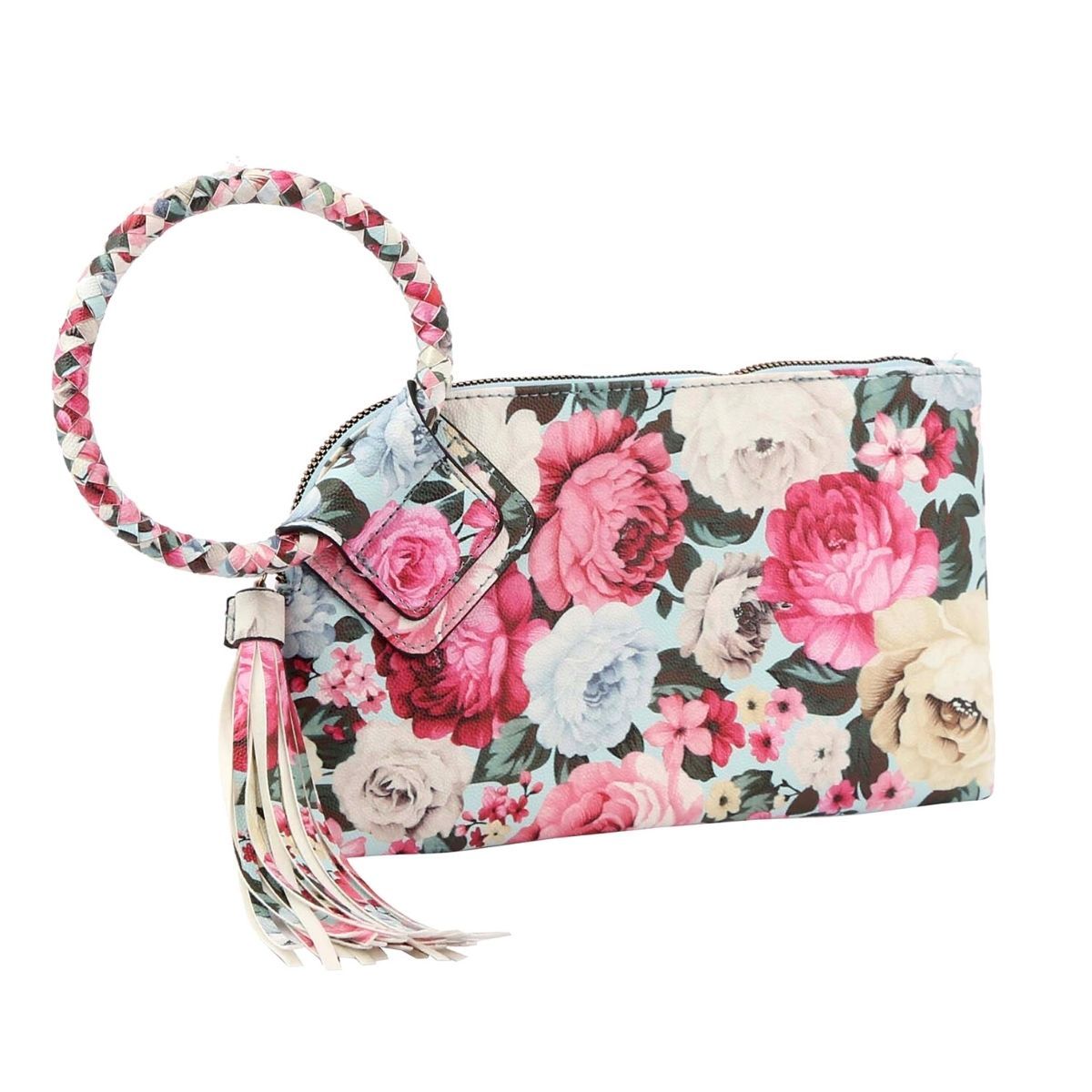Light Blue Floral Bangle Clutch|10.5 x 6 x 1 inches - Premium Wholesale Fashion Accessories from Pinktown - Just $31! Shop now at chiquestyles