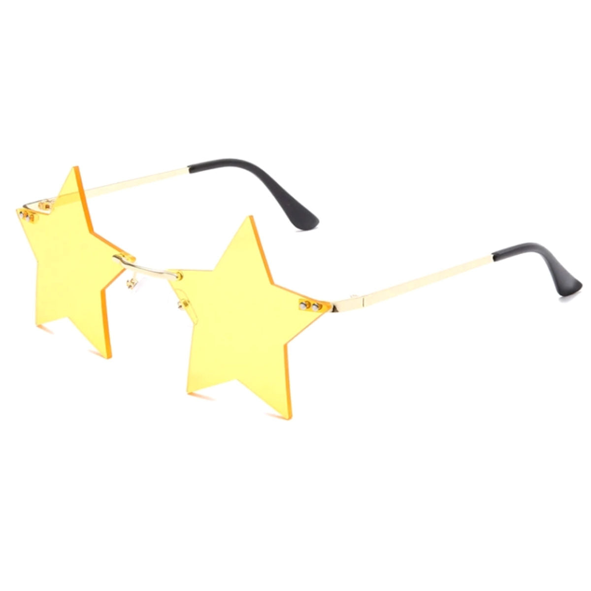 Yellow Superstar Rimless Sunglasses|One Size - Premium Wholesale Fashion Accessories from Pinktown - Just $15! Shop now at chiquestyles