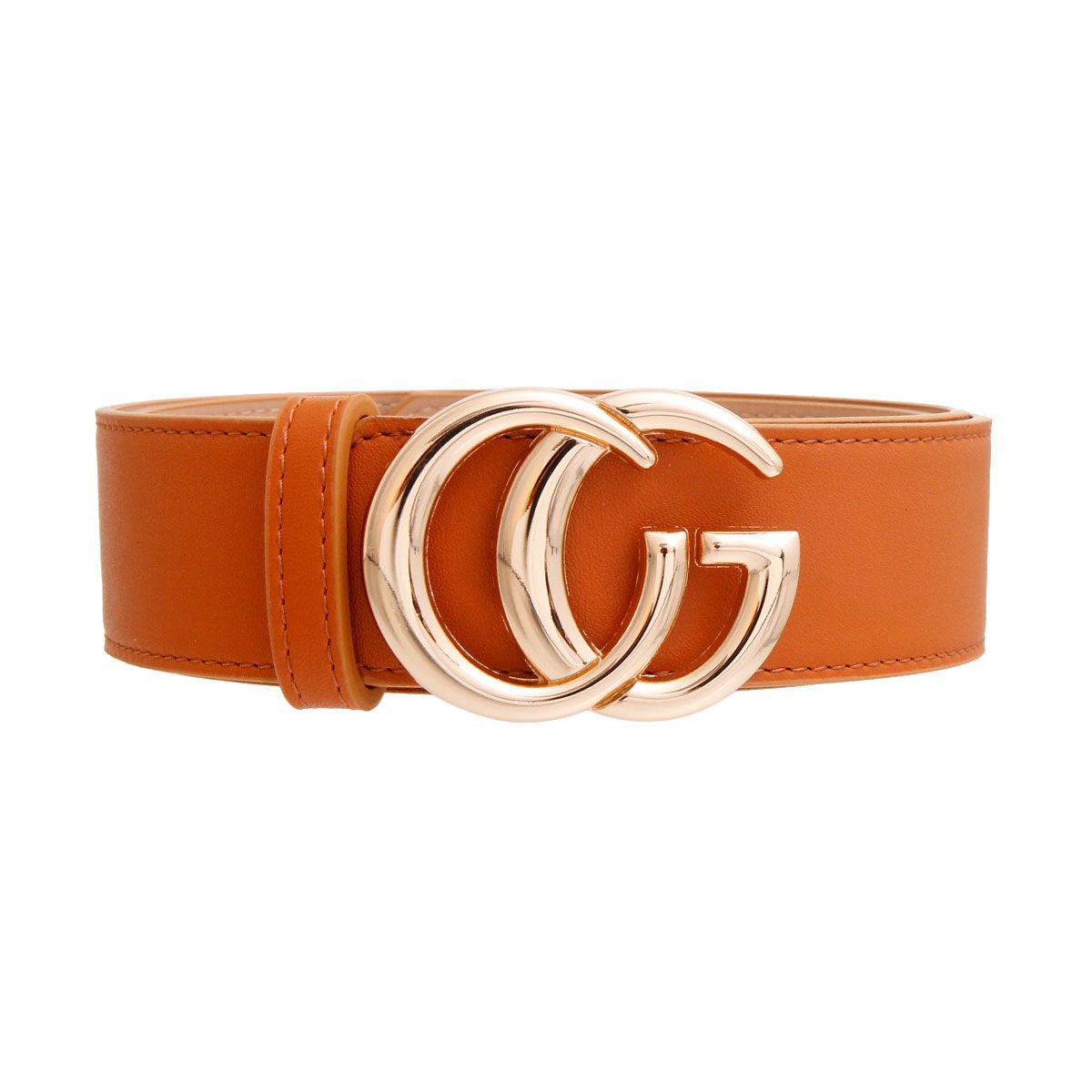 Camel and Gold G Designer Belt - Premium Wholesale Fashion Accessories from Pinktown - Just $12! Shop now at chiquestyles