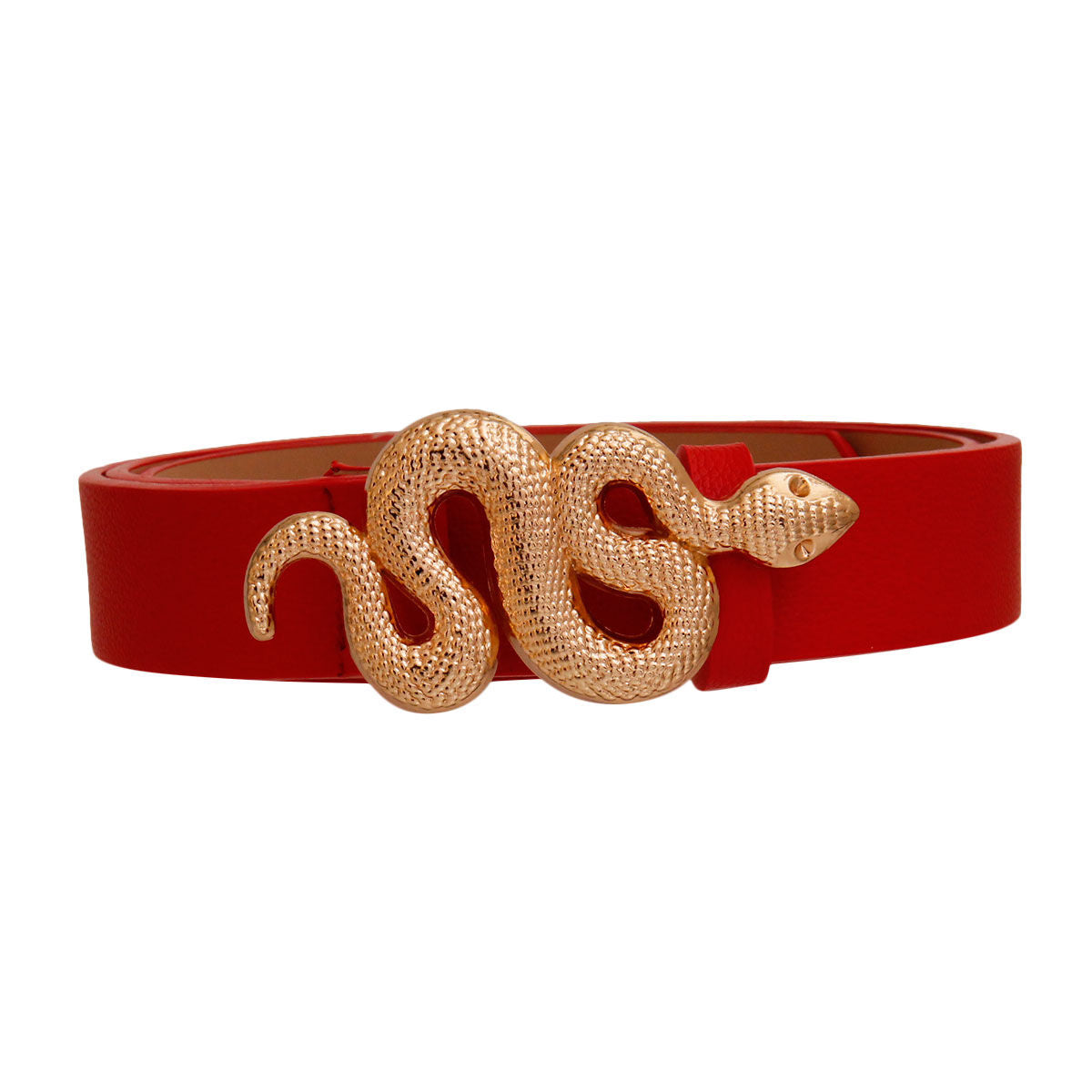 Red and Gold Snake Designer Belt|Adjustable - Premium Wholesale Fashion Accessories from Pinktown - Just $13! Shop now at chiquestyles