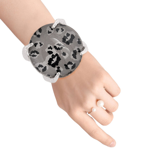 Gray Round Leopard Cuff|8 inches - Premium Wholesale Jewelry from Pinktown - Just $22! Shop now at chiquestyles