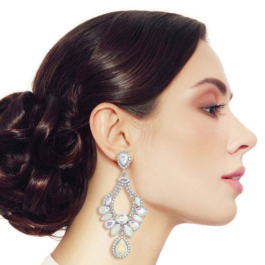 AURBO Silver Elegant Teardrops|3.25 inches - Premium Wholesale Jewelry from Pinktown - Just $10! Shop now at chiquestyles