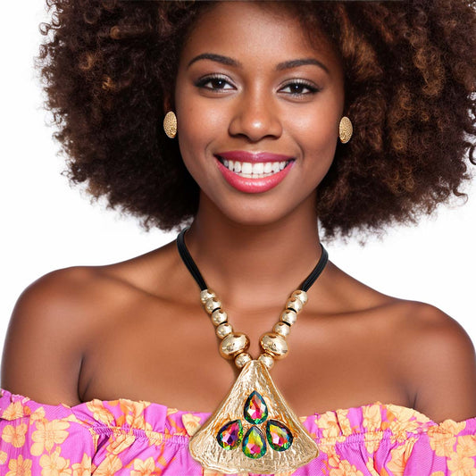 Metal Seashell Pink Green Necklace|18 inches - Premium Wholesale Jewelry from Pinktown - Just $26! Shop now at chiquestyles