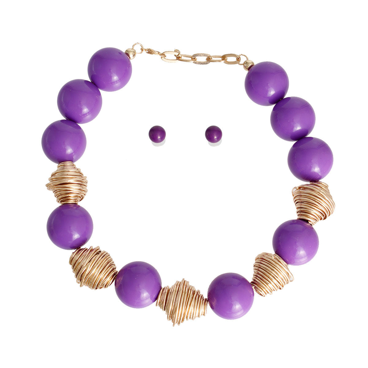 Heavy Purple Tribal Bead Set|20 inches - Premium Wholesale Jewelry from Pinktown - Just $26! Shop now at chiquestyles