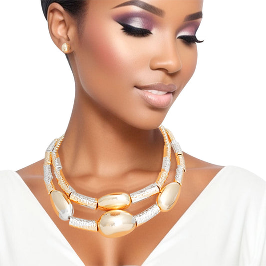 Necklace Metal Multi Beaded Set for Women - Premium Wholesale Jewelry from Pinktown - Just $28! Shop now at chiquestyles