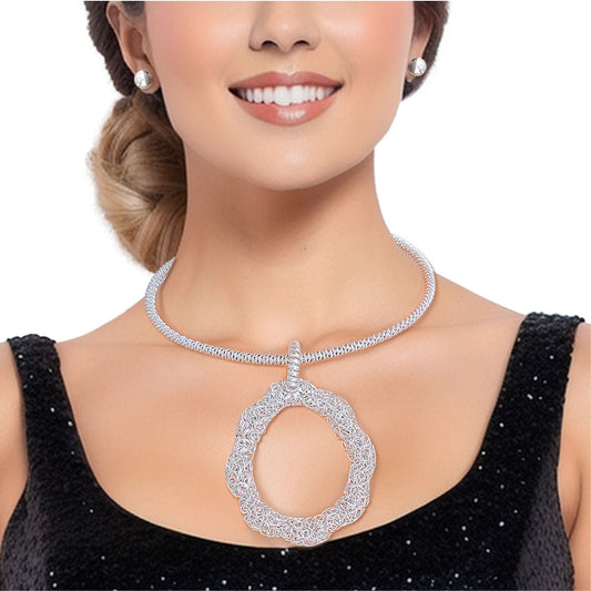 Pendant Necklace Silver Wire Teardrop Set Women - Premium Wholesale Jewelry from Pinktown - Just $12! Shop now at chiquestyles