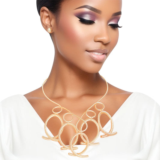 Necklace Gold Looped Cable Collar for Women - Premium Wholesale Jewelry from Pinktown - Just $20! Shop now at chiquestyles