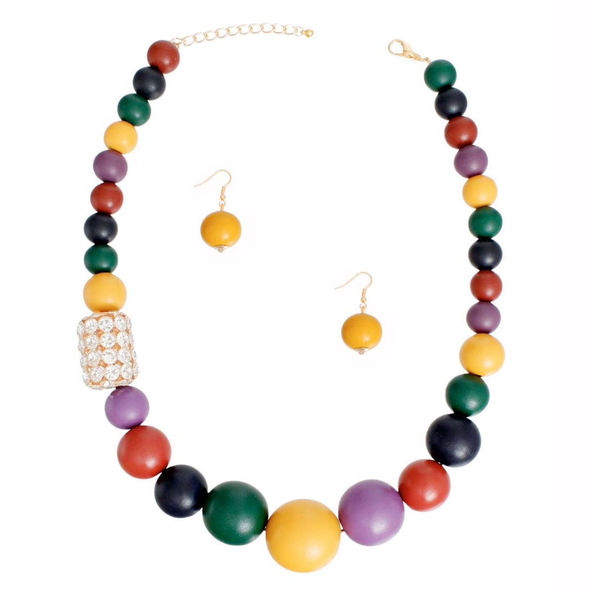 Bead Necklace Graduated Multi Wood Set for Women - Premium Wholesale Jewelry from Pinktown - Just $22! Shop now at chiquestyles