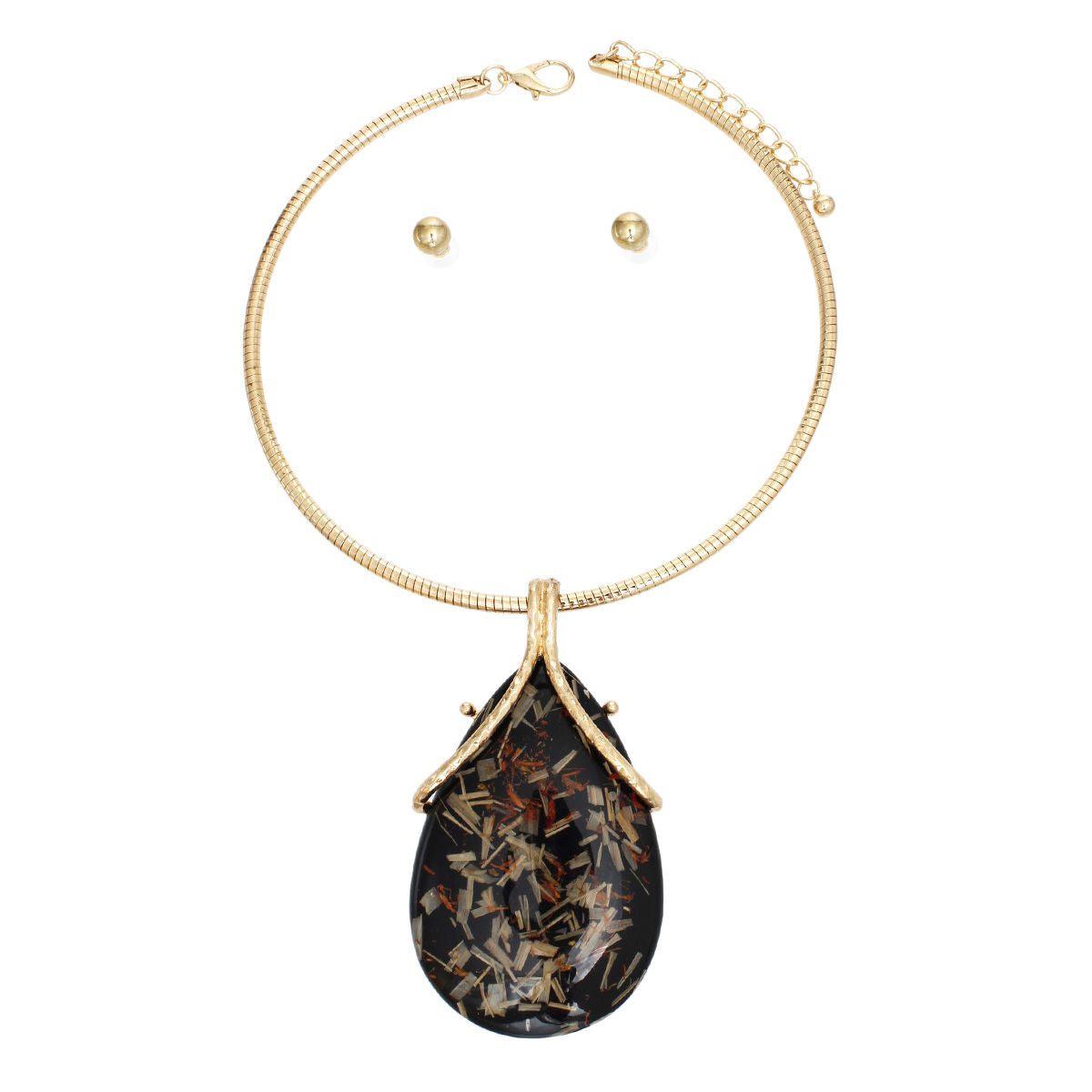 Pendant Necklace Gold Black Teardrop for Women - Premium Wholesale Jewelry from Pinktown - Just $20! Shop now at chiquestyles