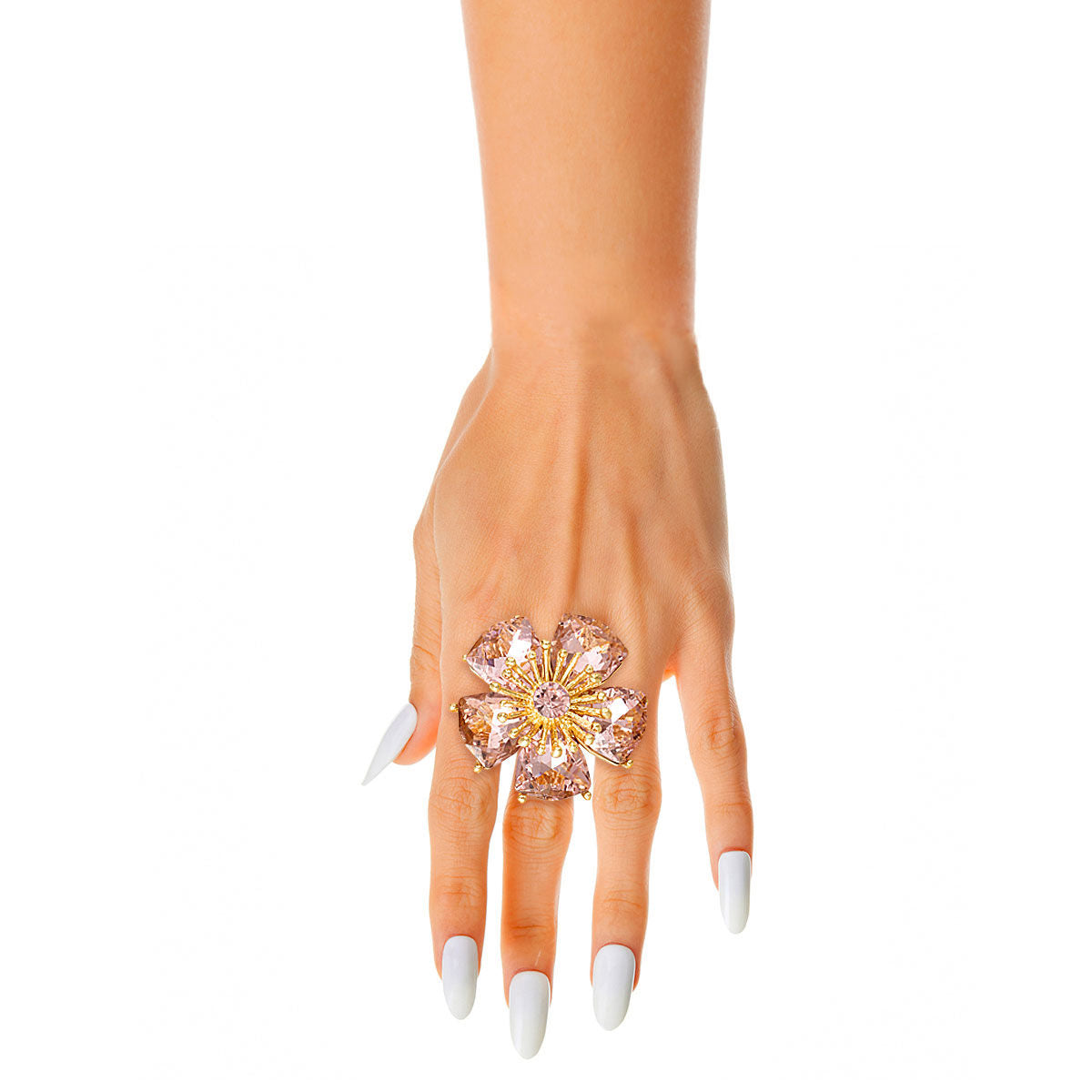 Pink Crystal Daisy Ring|Stretch to Fit - Premium Wholesale Jewelry from Pinktown - Just $14! Shop now at chiquestyles